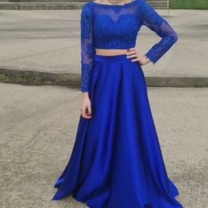 Two Piece Prom Dress Royal Blue Size 2